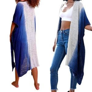 BRAND NEW*‎ Blue Ocean Ombre Kimono Duster